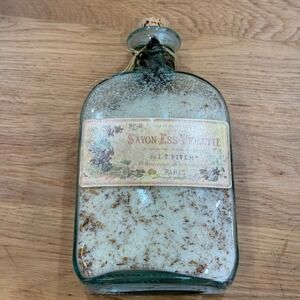 L.T. Piver Paris Savon Ess-Violette Bath Salts Vintage Style Glass Bottle 7.5in